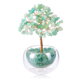 CrystalTears Green Aventurine Crystal Tree Gifts for Women Mum, Healing Crystals Gemstone Tree Life for Home Office Decor, Positive Energy Crystal Gifts for Birthday Christmas Housewarming Gift