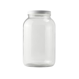 FastRack - One Gallon Wide Mouth Jar with White METAL Airtight Lid, One Glass Jar with Fermentation Lid, 1 Gallon Glass Jar with Lid for brewing, fermentation and pickling
