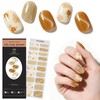 Gisfibu Semi Cured Gel Nail Strips,UV Light Needed, Lasting Gel