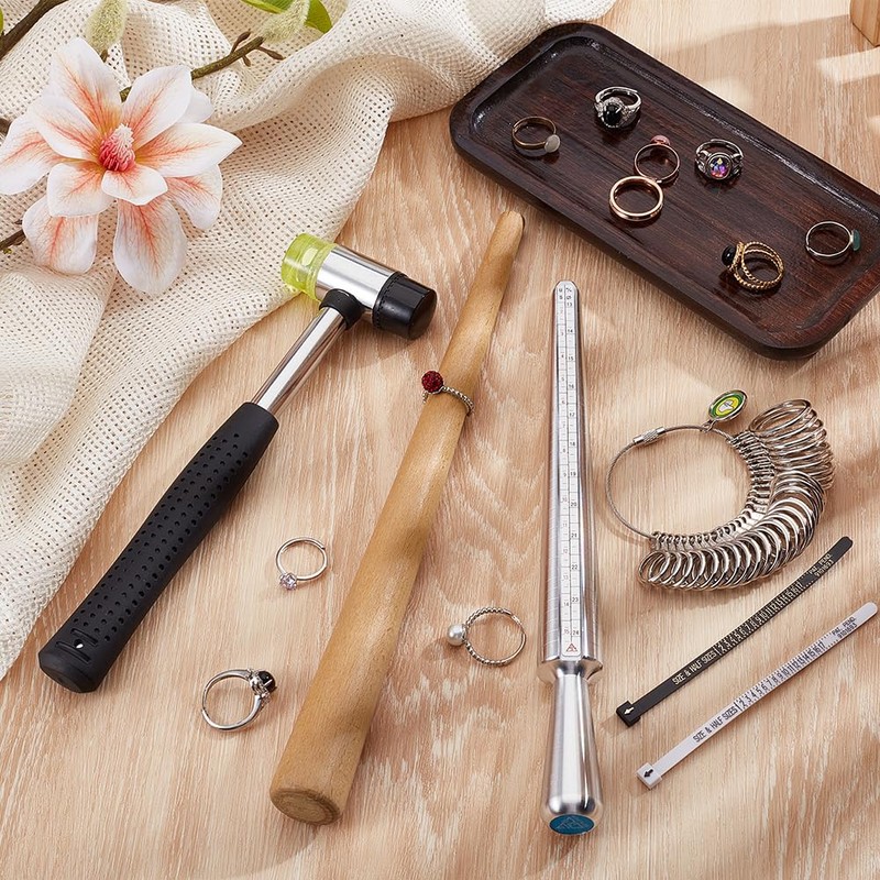 BENECREAT 6Pcs Ring Sizer Measuring Tools, Including Ring Sizer Gauge,