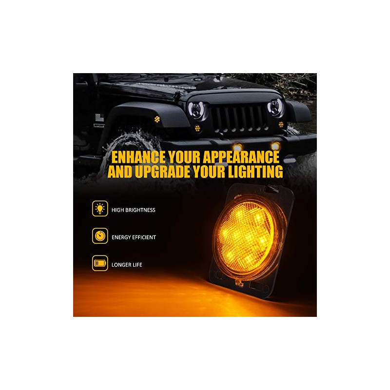Xprite Luces para Loderas Cuartos Laterales LED Ambar Amarillo con
