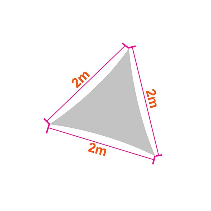 Greenbay Sand Patio Anti-UV Shade Sail - 2x2x2m Triangle -