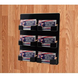 Marketing Holders 6 Pocket Business Card Display Rack Multi Slot Wall Mount Black with Hardware