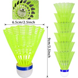 YeahBoom LED Badminton Balls, LED Nylon Sports Badminton, 6 Pieces LED Shuttlecocks, Luminous Shuttlecocks, LED Badminton Set Children, for Indoor/Outdoor Sports Activities