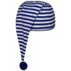 Hutshopping Cotton Knitted Hat, Nightcap, Dwarf Hat, Oversized, blue white