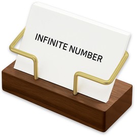 Shop Card Holder, Business Card Holder, Card Stand, Elegant High-View Design, Stylish, Wood, Tabletop (Square Shape)