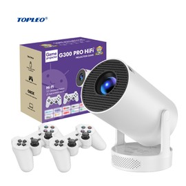 Topleo gaming projector Android 11 8k 3d smart game console projector home 4k video portable mini android projectorcolor: White, accessories: Bag, plug: UK