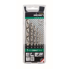 Alpen 100606100 HSS-ECO TM Jobber Drills, Grey, 2/3/4/5/6/8 mm Set of 6 Pieces