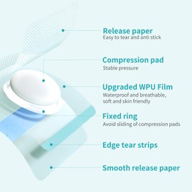 ENLUNTRA Belly Button Shaper with Waterproof Cotton Pads(5 Pieces),Baby Belly Band,Baby Belly Button Band,Baby Belly Button wrap 8×8cm