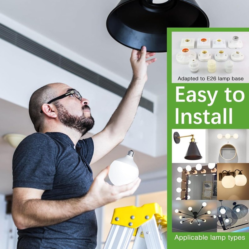 Jardhom LED Light Bulb, G120 Globe Bulb,15W Globe Light Bulbs,