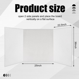 Paterr Trifold Poster Board with Storage Bag 72 x 36 Inch Foldable 3 Panel Presentation Board Hook and Loop Receptive Fabric Tabletop Science Fair Display Boards for Exhibition Booth Show (White)