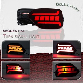 GEEGEETOP Red Lens LED DRL Rear Reflector Bumper Fog Light Brake Turn Signal Lamp Compatible With Subaru Outback XV CROSSTREK 2018 2019 2020 2021 2022 (Red)