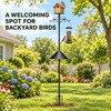 89 Inch Bird Feeder Pole with Squirrel Baffle, Multi-Hook Hanger,
