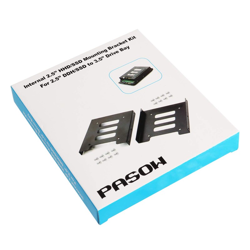 Pasow [2 Pack] Converter Bracket for HDD/SSD 2.5 to 3.5