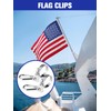 SONGTIY 4PCS Flag Pole Clips, Stainless Steel Flag Pole Rings