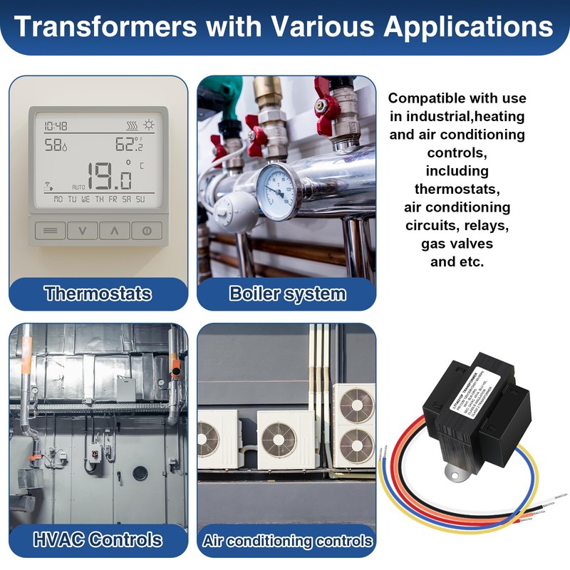 Fiada 24V 40VA Control Transformer, 120V to 24V, HVAC Furnace