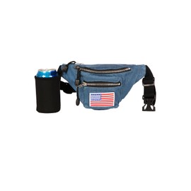 Tipsy Elves USA Patriotic Blue Jean Buckle Fanny Pack