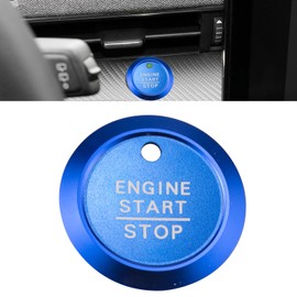 HDUFC for Ford Mustang Mach E 2025 2024 2023 2022 2021 Aluminum Alloy Shift Switch knob Cover Engine Start Stop Button Cover External Decorative Ring Headlight knob Cover 5 Pieces (Blue)