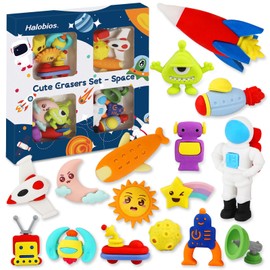 Halobios Radiergummi Set für Kinder, Raum 3D Puzzle nehmen auseinander Bleistift Radiergummi für Kinder, zurück zur Schule Radiergummi Geschenk, Klassenzimmer Belohnungen, Party Favors Gummi Set