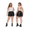 Fahsyee Plus Size Black Shorts - Faux Elastic High Waisted