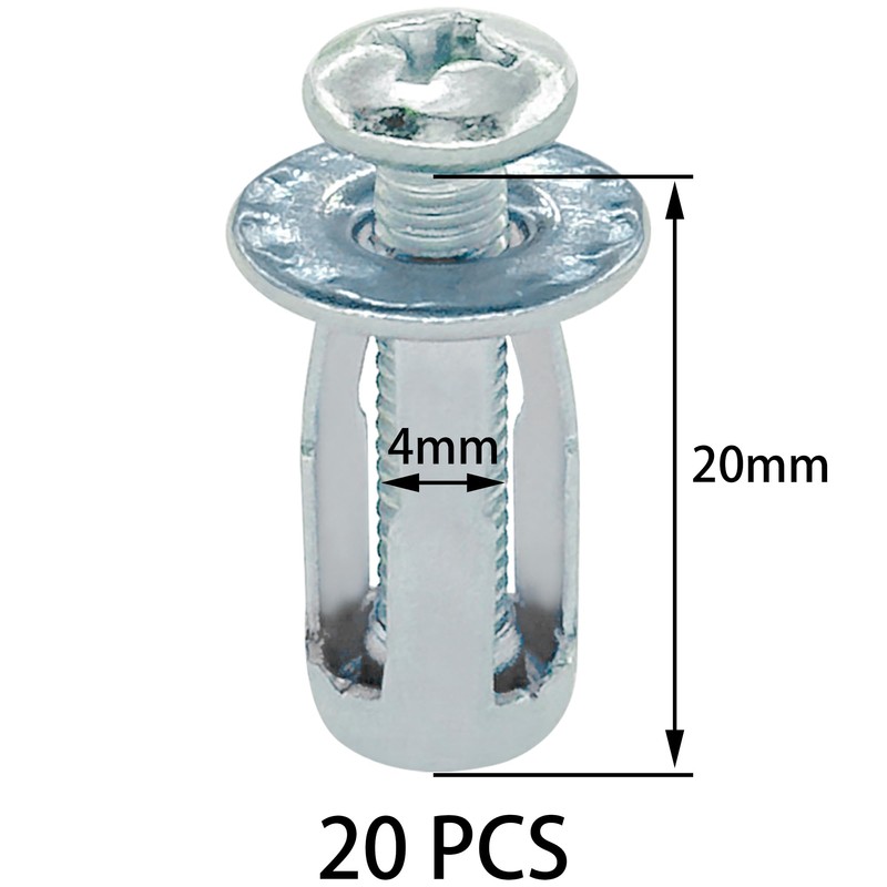 20 PCS Hollow Metal Petal Jack Nuts Expension Nuts for
