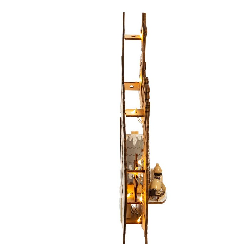Kurt S. Adler 11.8-Inch Battery-Operated Light Up Wooden Christmas Village