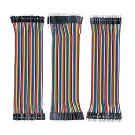 120 Pin Dupont Jumper Wires, 20 cm Wire Length (40Pin Male to Female, 40Pin Male to Male, 40 Pin Female to Female), with Arduino and Raspberry Pi Projects (Set of 3)