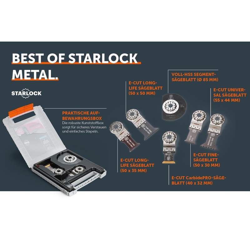 FEIN Best of Starlock Metal, 6 saw blades, specially designed