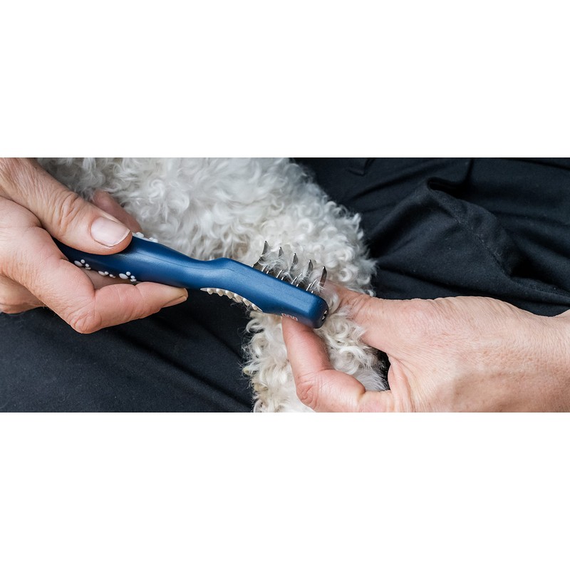 Mikki Doodles Dog Grooming De-Matting Tool, Heat Treated Micro Serrated