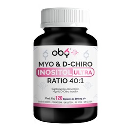 Oby | Myo y D-Chiro-inositol Ratio 40:1 | 120 capsulas | 2,050 mg porcion | Ingredientes Naturales Premium | Myo & D-Chiro Inositol Ultra en capsulas