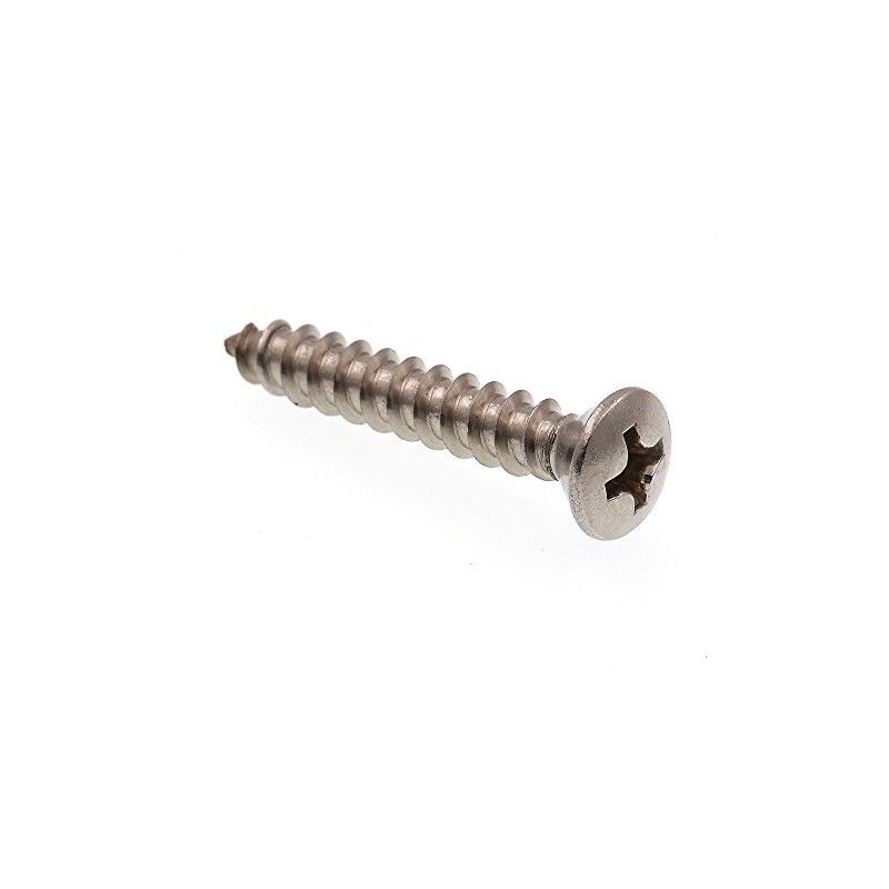 Prime-Line 9022968 Sheet Metal Screw, Self-Tapping, Oval Head Phillips, #8