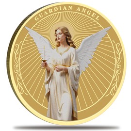Guardian Angel Prayer Challenge Coin – Inspirational Zinc Alloy Pocket Token, Faith-Based Zinc Alloy Medallion – Faith-Based Protection Medallion with Prayer – Comfort Gift for Loved Ones