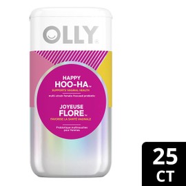 OLLY OLLY Supplement Capsules gluten free multi-strain female-focused probiotic supplement Happy HOO-HA supports vaginal health 25 capsules