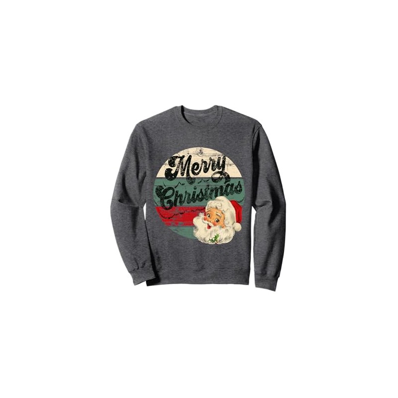 Vintage Santa Claus Merry Christmas Face Old Fashioned Sweatshirt