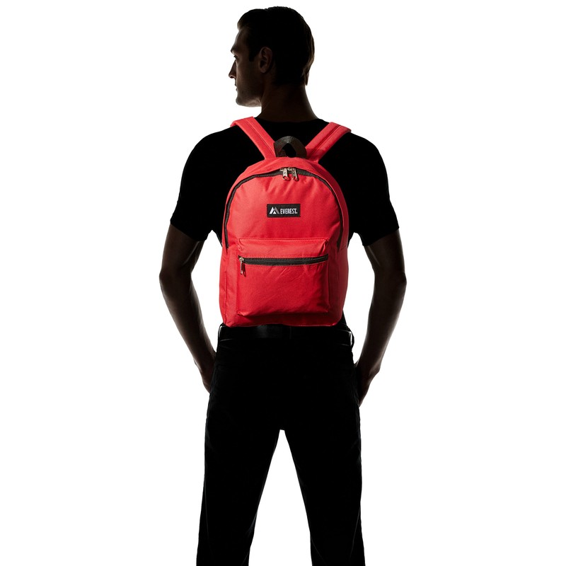 Everest Luggage Basic Backpack, Red, Medium