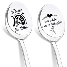 DIKARIYA Schön Dass es Dich Gibt Gifts, Coffee Spoon with Engraving - Wie schön, DASS es Dich gibt! Farewell Gift Small Thank You Gifts for Women Men Teacher Colleague Teacher Teacher
