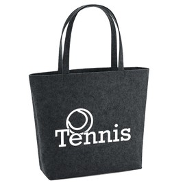 Huuraa Felt Shopper Tennis Ball Gift 22 Litres Felt Tennis Gift Idea, Charcoal melange, Unit size