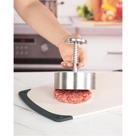 Brigii 304 Stainless Steel Burger Press - 4.5" Hamburger Patty Maker, Heavy Duty Stainless Steel Burger Press for Ground Beef, Burgers (Dishwasher Safe & Rustproof)