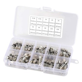 100 pcs 5 * 20mm 0.2 to 15A Grass Fuse Tube with Plastic Case Quick Blow Car Auto Tube Fuses