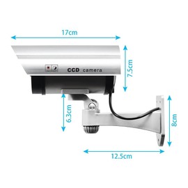 ERWEY Dummy Camera Fake Surveillance Camera CCTV with Flashing LED Light Security Camera - Pack of 2 (Silver)