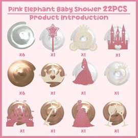 22PCS Princess Hanging Swirl Decorations, Four Ever a Princess Decorations, Princess Birthday Baby Shower Gender Reveal Bridal Shower Party Decorations