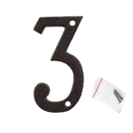 roslyong 3 Inch House Number, Vintage Address Numbers for Outside, Cast Iron Solid Metal Number 3 (Matching Screws Included)