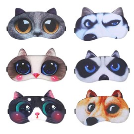 6 Pieces Children's Sleeping Mask, Cute Blindfold, Sleep Mask, Soft and Fluffy Sleep Mask, 6 Specifications, for Travel, Naps, Yoga, Aeroplane and Sleep at Night
