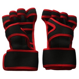 QHA Unisex Gym Weight Lifting Exercise Bodybuilding Training Gloves Q59 Red Black M