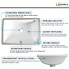 KARAMAG Durable Rectangle Undermount Sink Vitreous Ceramic Lavatory Vanity Bathroom