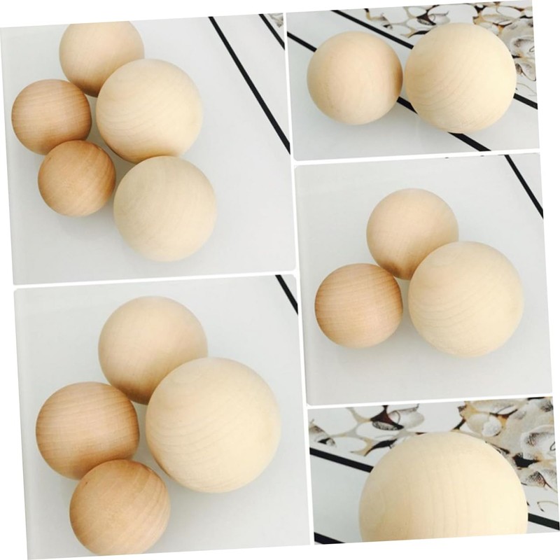 NUOBESTY 10pcs Natural Unfinished Wooden Balls Round Craft Balls for