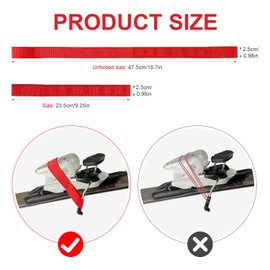 lasuroa 6pcs Ski Brake Retainer Straps, Durable Nylon Binding Brake Retainer Bands Snowboard Brake Bands Retainers Easy To Install And Dissemble Practical Accessories for Outdoor Sports(Red)
