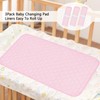 Yaopelky Wickelunterlage, waschbar, wiederverwendbar, wasserdicht, längere Wickeltischabdeckung, Rosa, 3 Stück