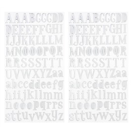 PPhtony 176PCS Letter Stickers Graduation Alphabet Stickers Decals for Graduation Cap Gifts Scrapbooking Balloons Greeting Cards Envelopes DIY Craft Art Projects Wedding Party Home Decorations, Silver