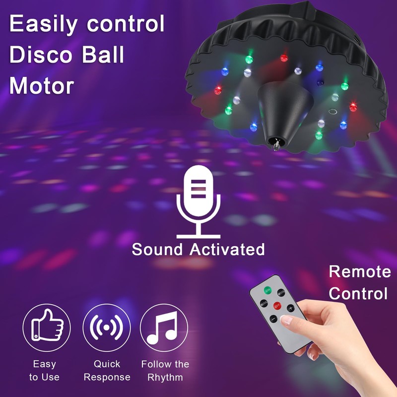 Disco Ball Motor Rotating with Light: Rechargeable Disco Ball Spinner